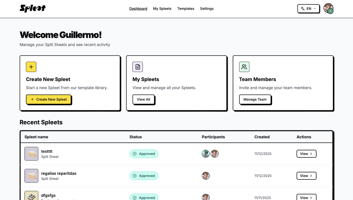SPLEET platform interface